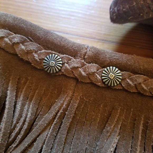 Minnetonka Youth 3 Brown Boots Leather‎ 3 Layer Fringe Southwestern Cosplay - Picture 9 of 9